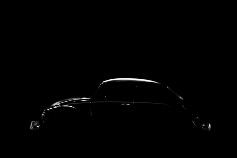 black car in black background