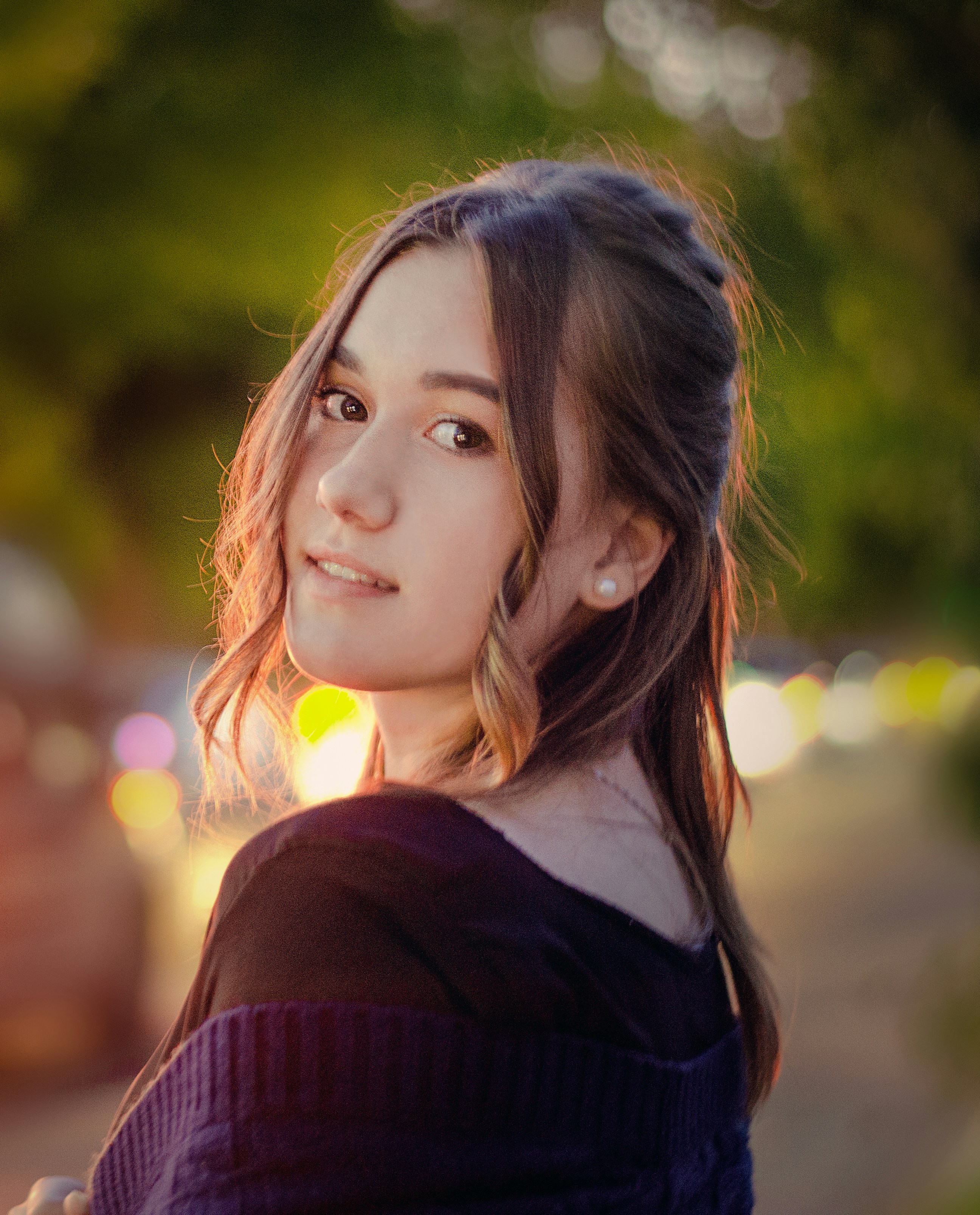 girl in black and red shirt