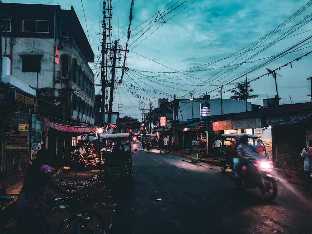 cars on road during night time