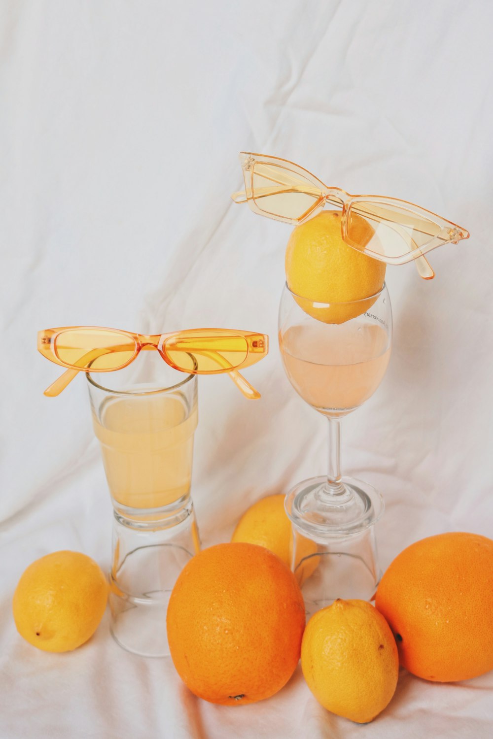 orange fruits on clear glass rack