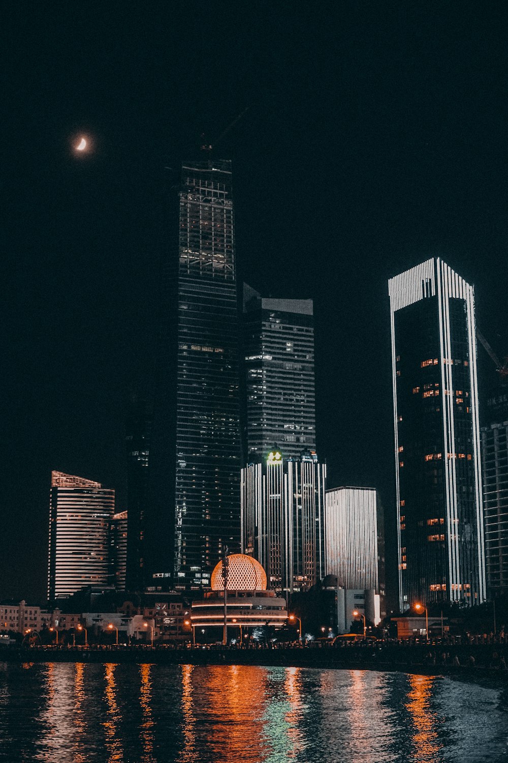 city buildings during night time