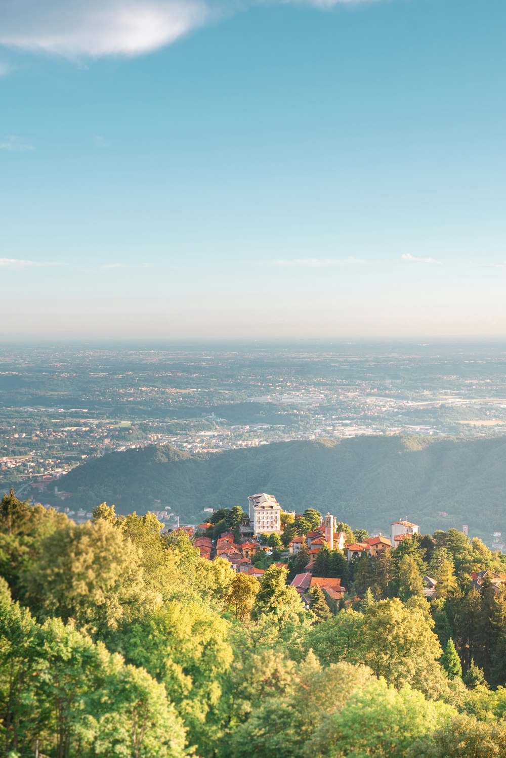 aerial view of city buildings on mountain during daytime