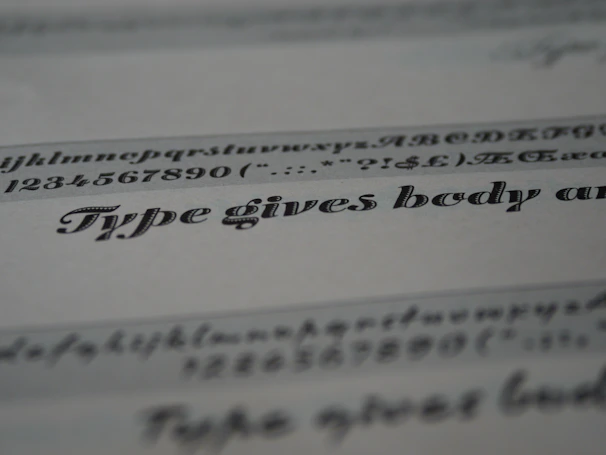Close-up of a sleek, modern typeface specimen showcasing clean lines and elegant curves.