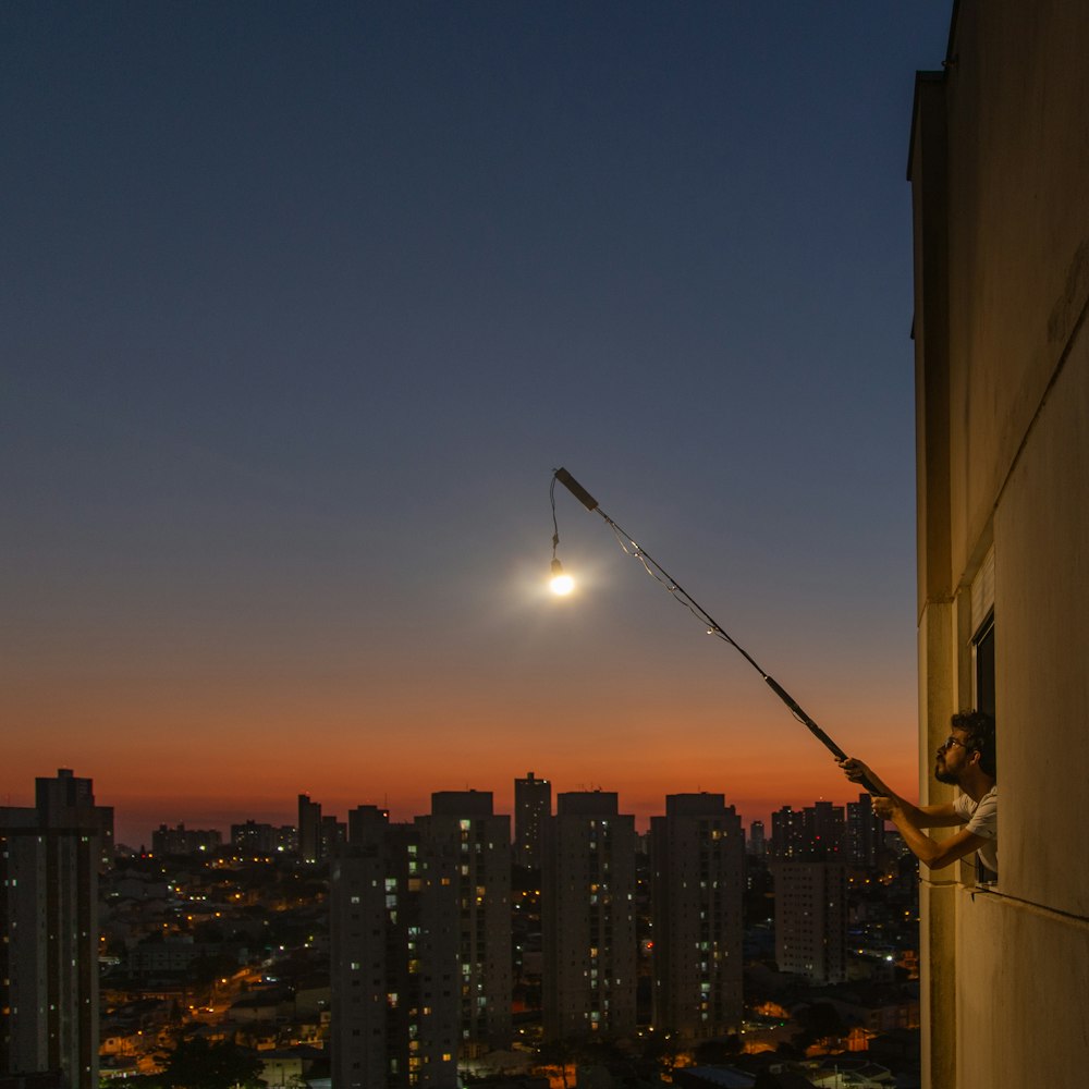 high rise buildings during night time