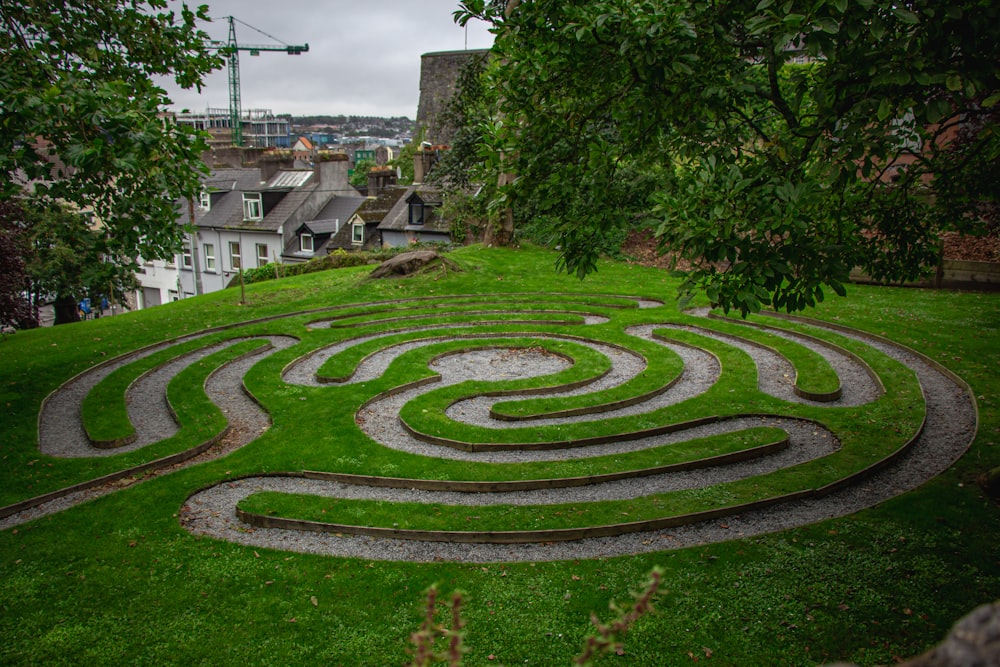 green grass field near houses during daytime