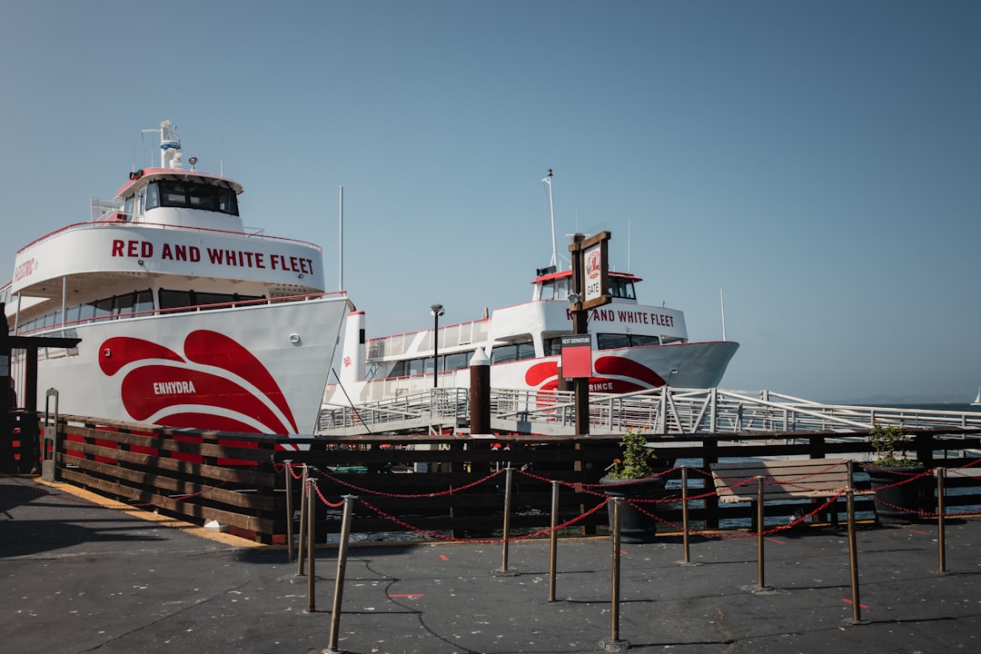 white and red ship on dock during daytime