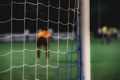 football goal on football pitch