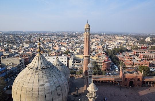 aerial view of city buildings during daytime in Jama Masjid India