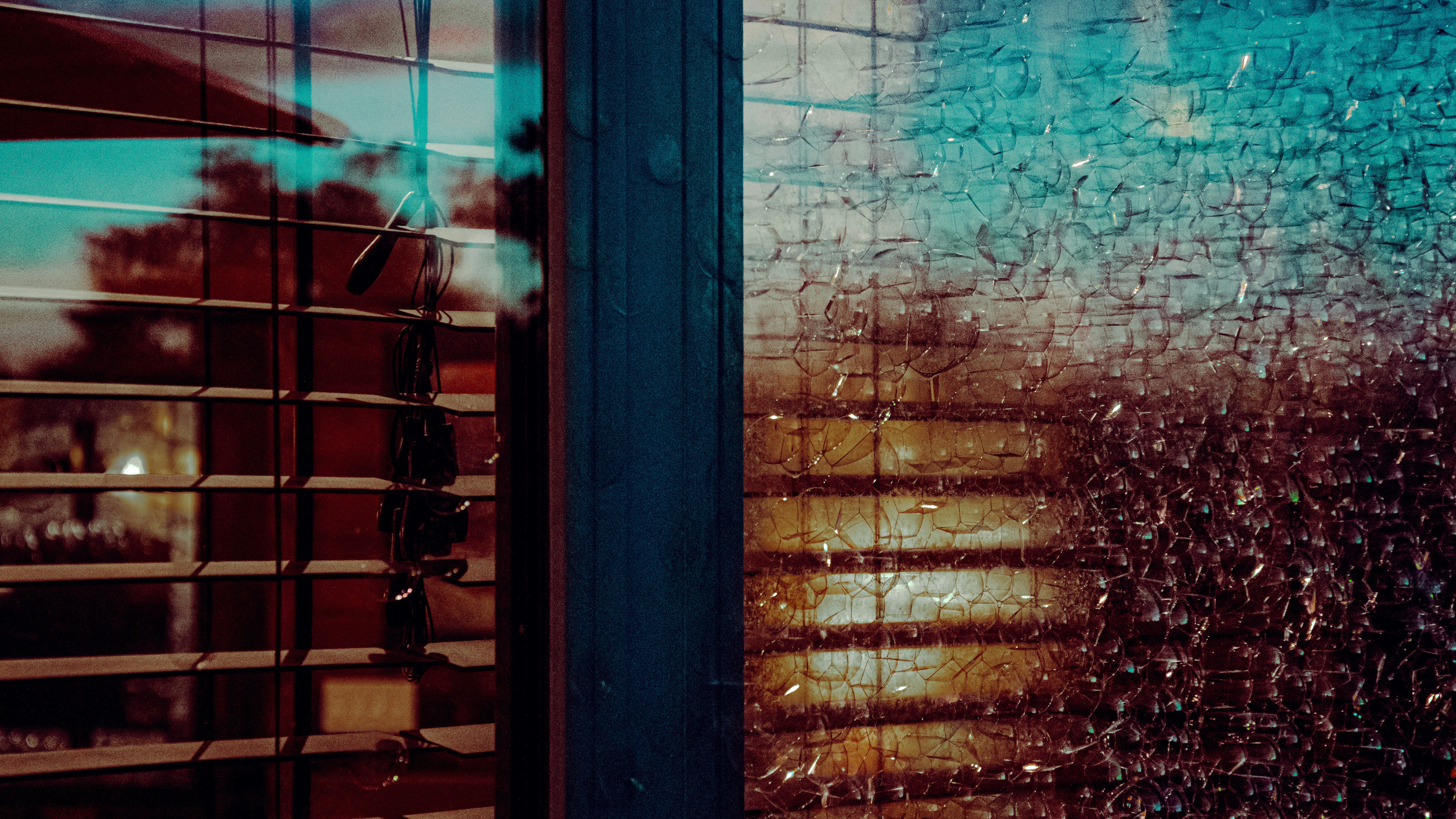 Outdoor window with bubbles