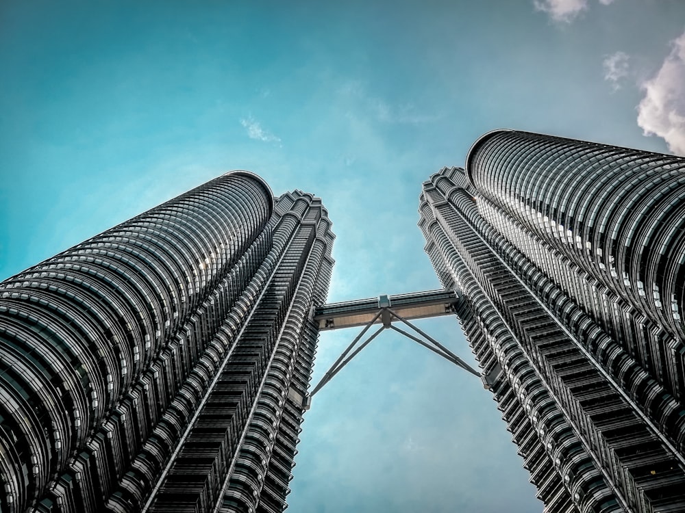 low angle photography of high rise building