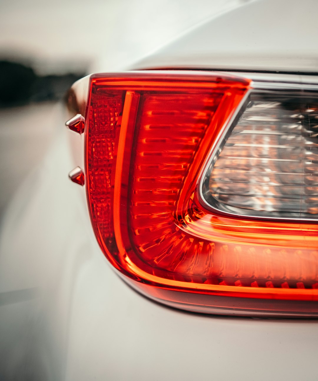 red and black car headlight