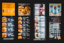 black and white menu list