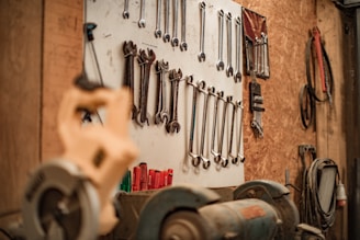 brown and gray metal tools