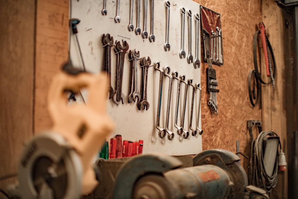 brown and gray metal tools