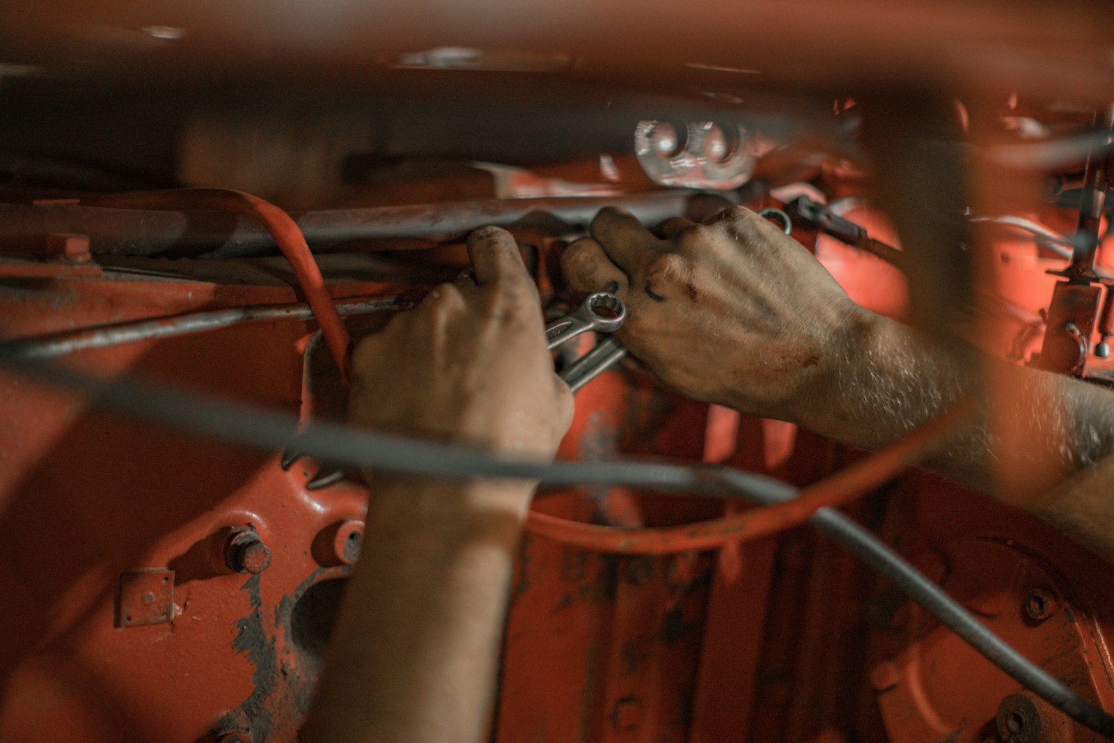 Collision damage repair in progress