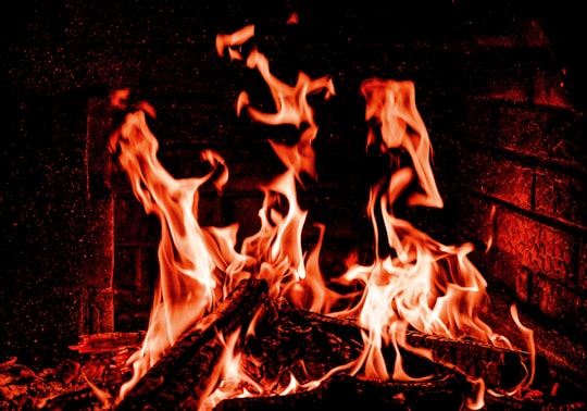 fire in the dark during night time in Nehoiu Romania