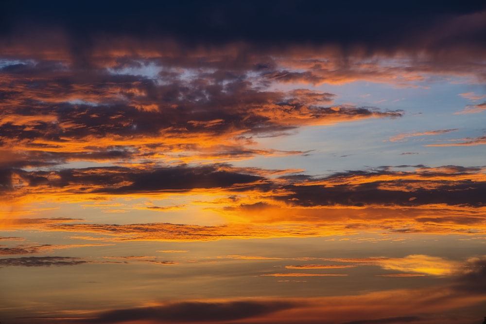 clouds and blue sky during sunset