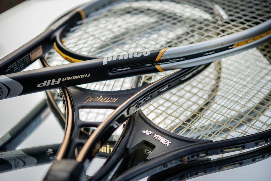 tennis racket closeup strings