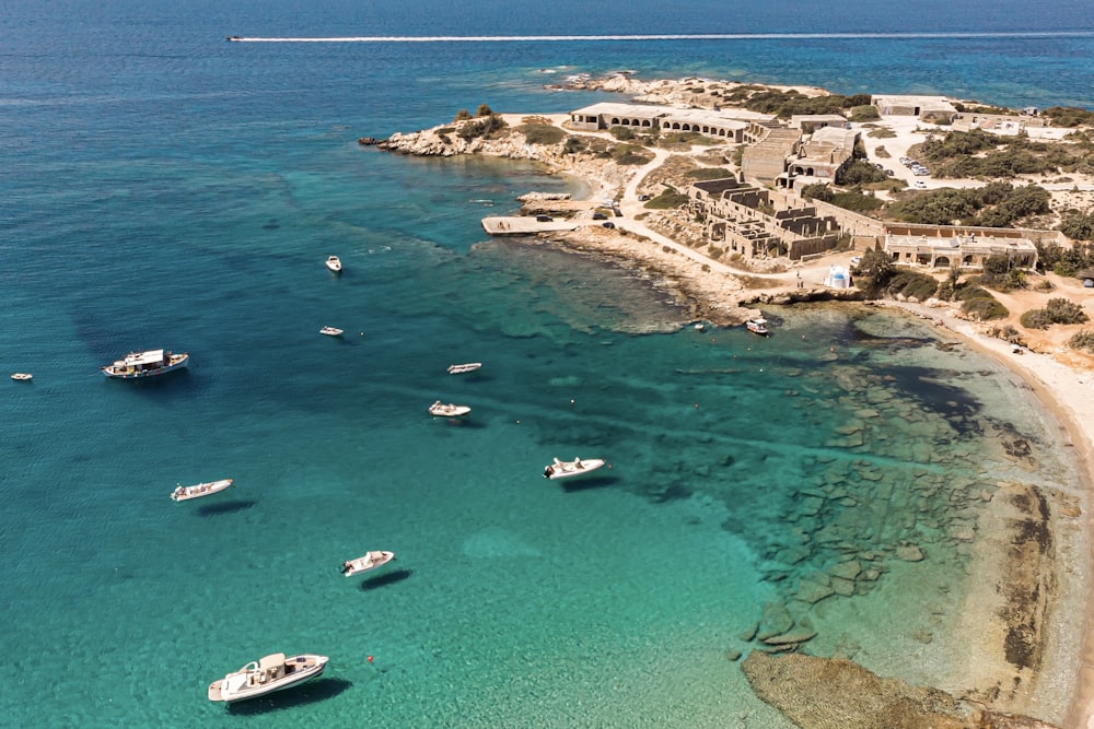 aerial view of white and green island during daytime