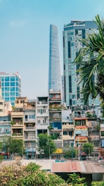 white and blue concrete building