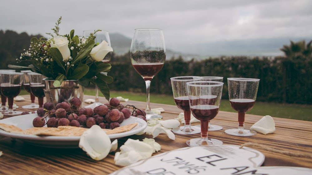 clear wine glass on table