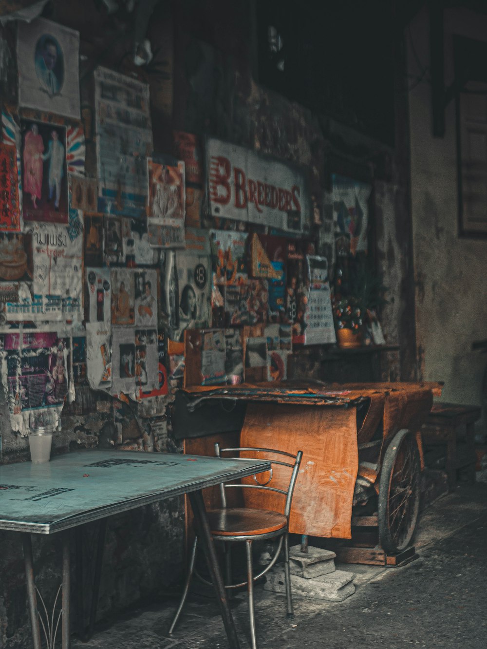 brown wooden table with chairs