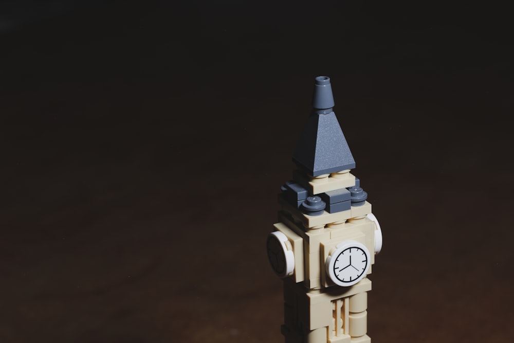 white and black clock tower