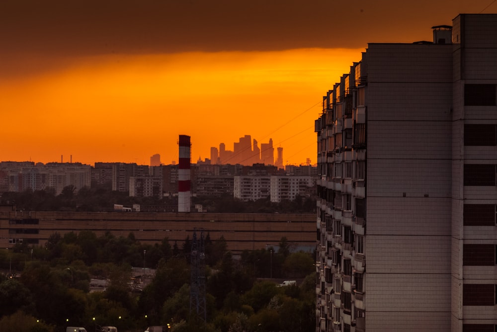 a view of a city from a high rise building