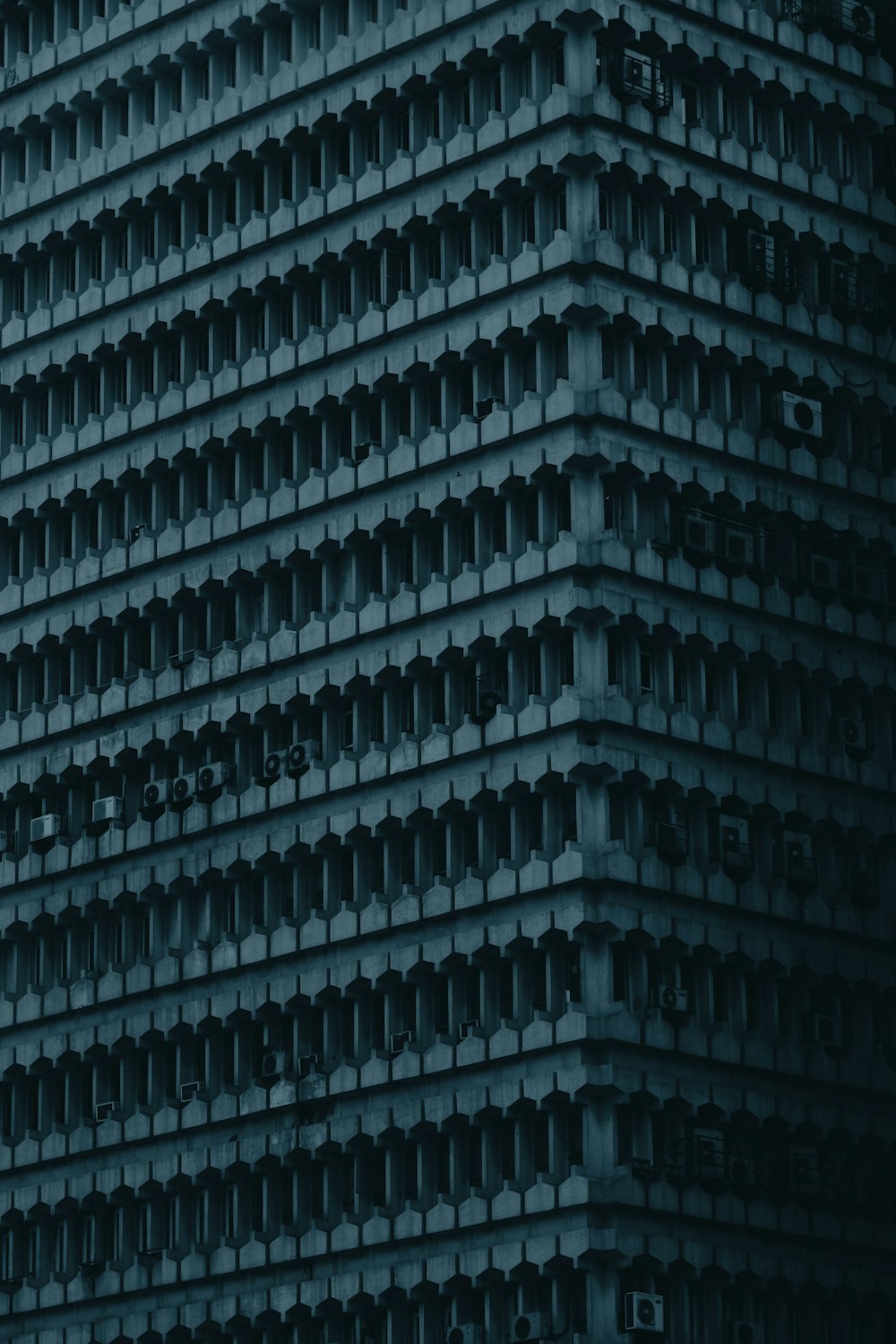 blue and white concrete building