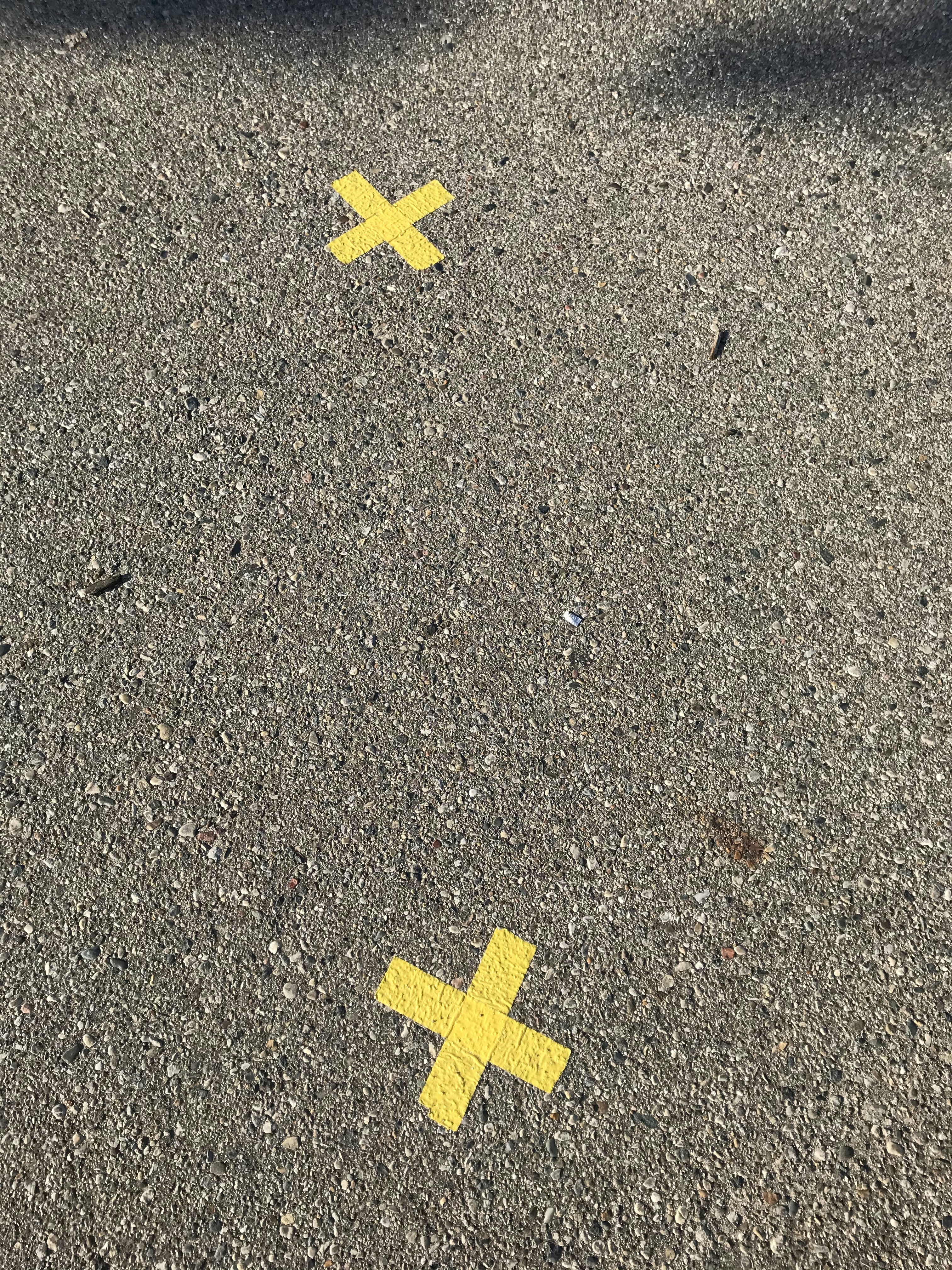 yellow star on gray concrete floor
