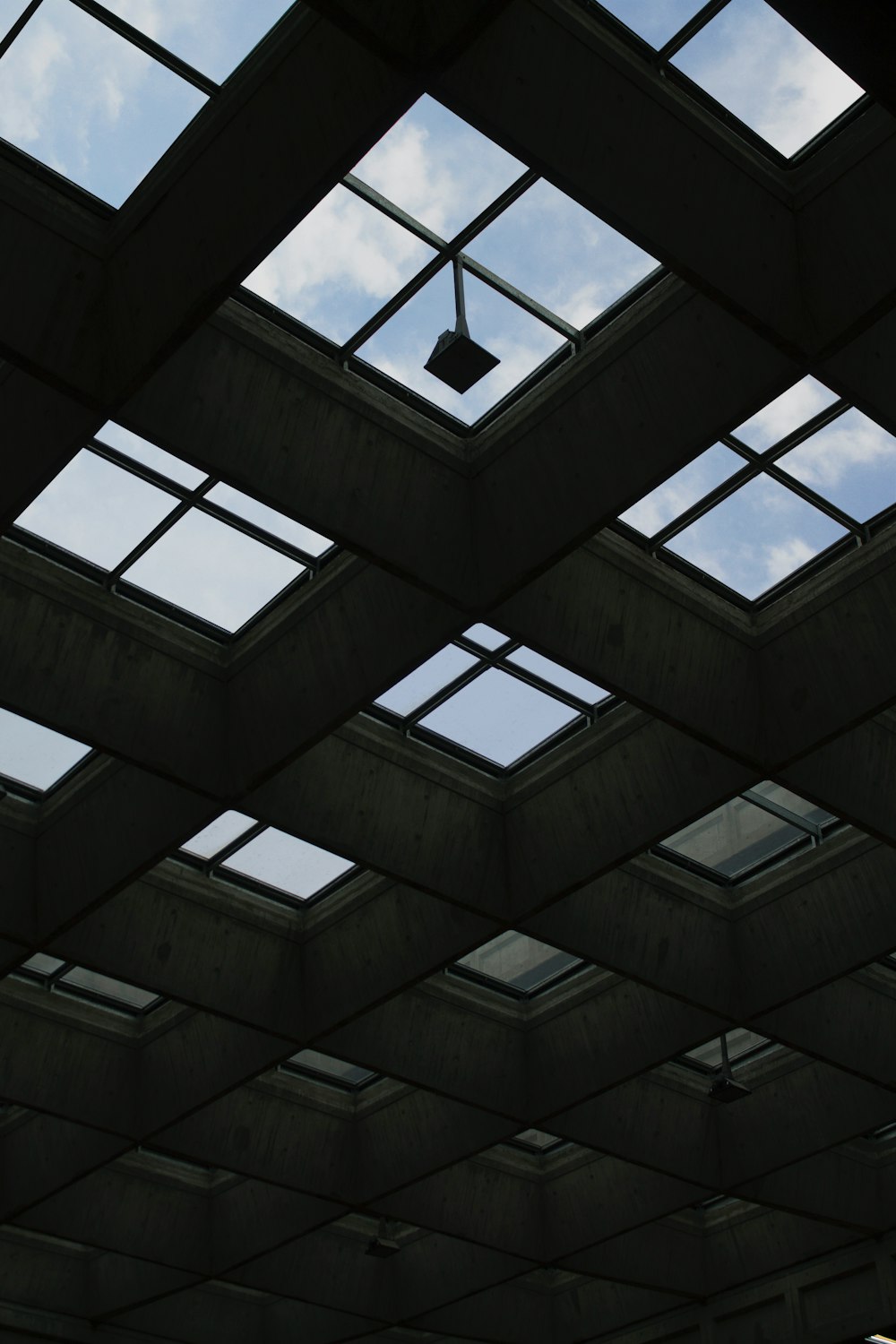 black and white glass ceiling