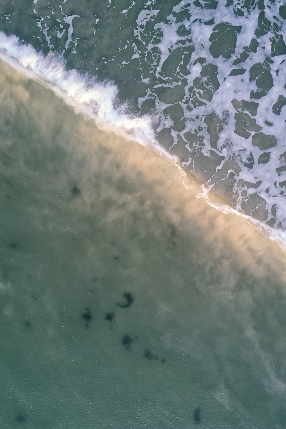 aerial view of ocean waves