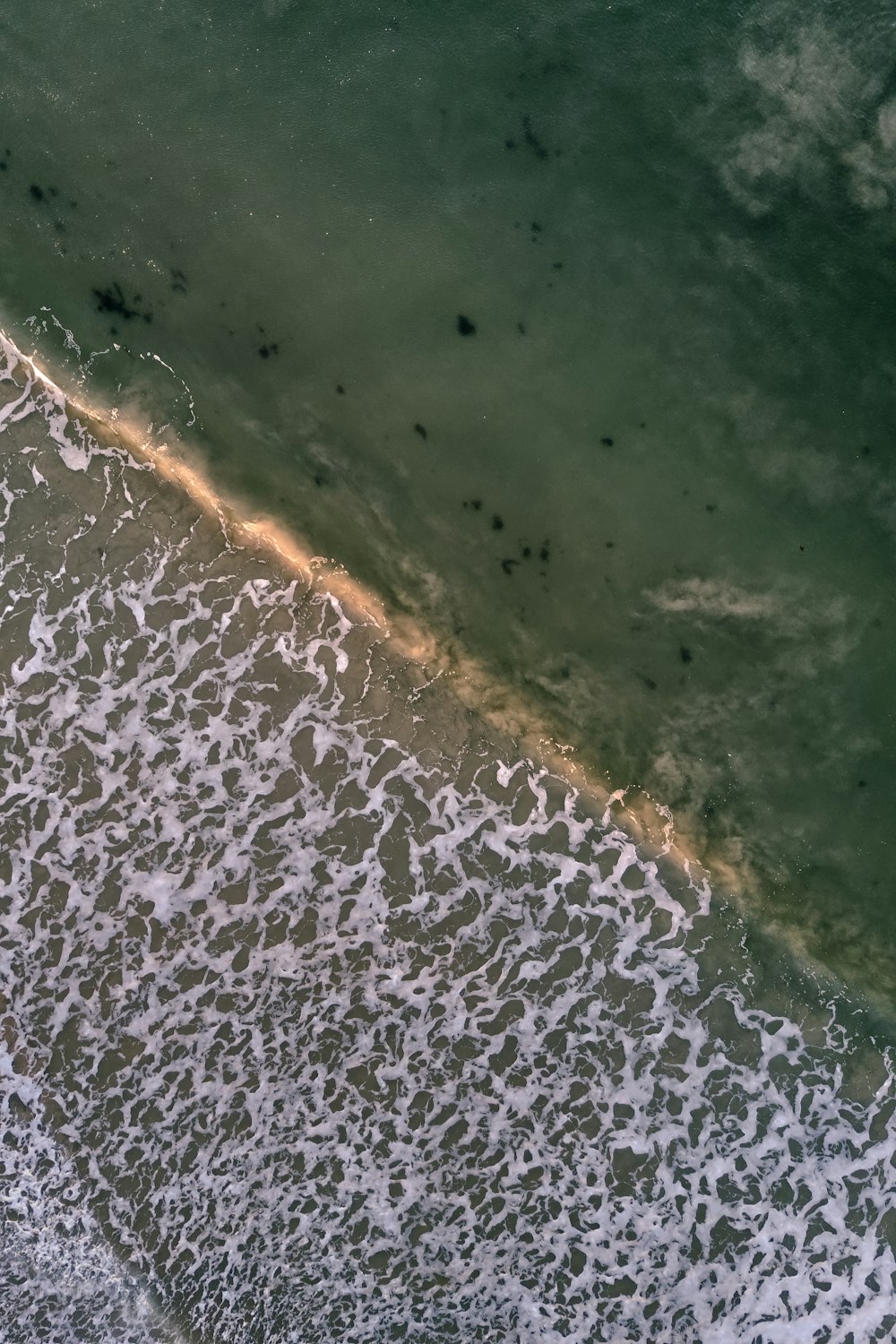 aerial view of ocean waves