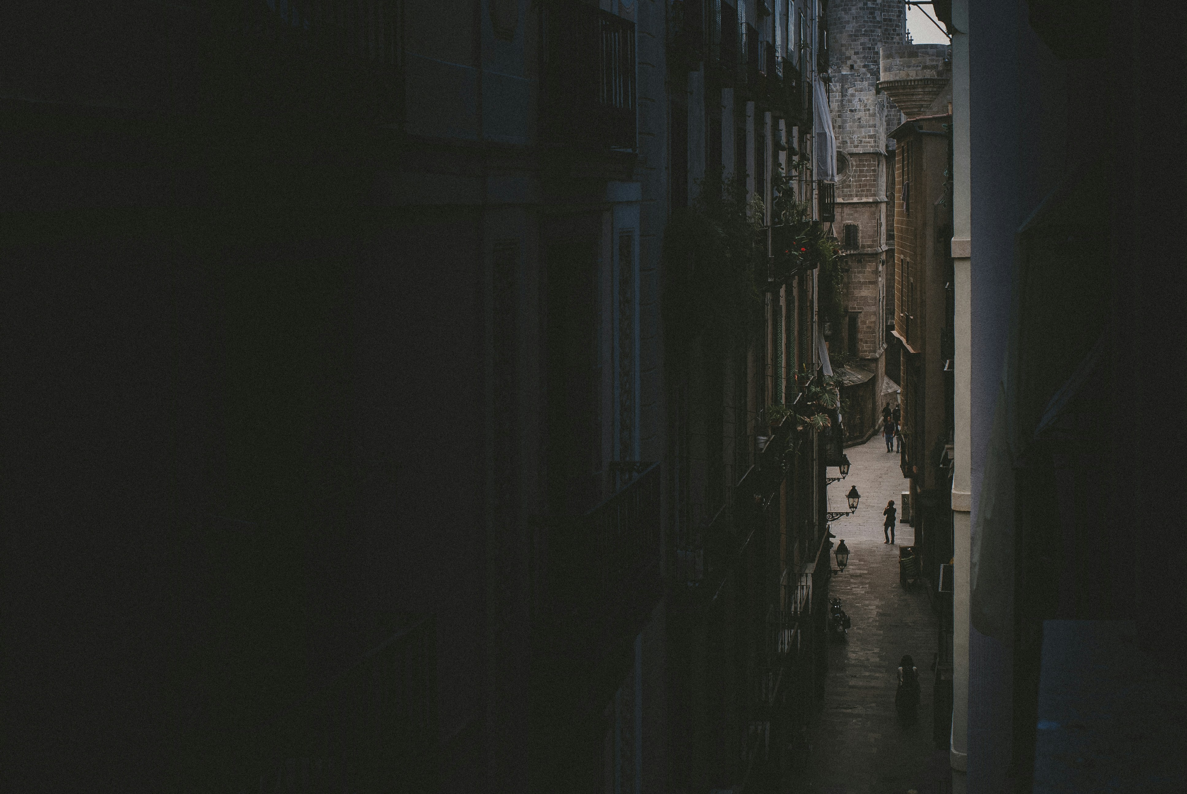 Narrow street in Barcelona.