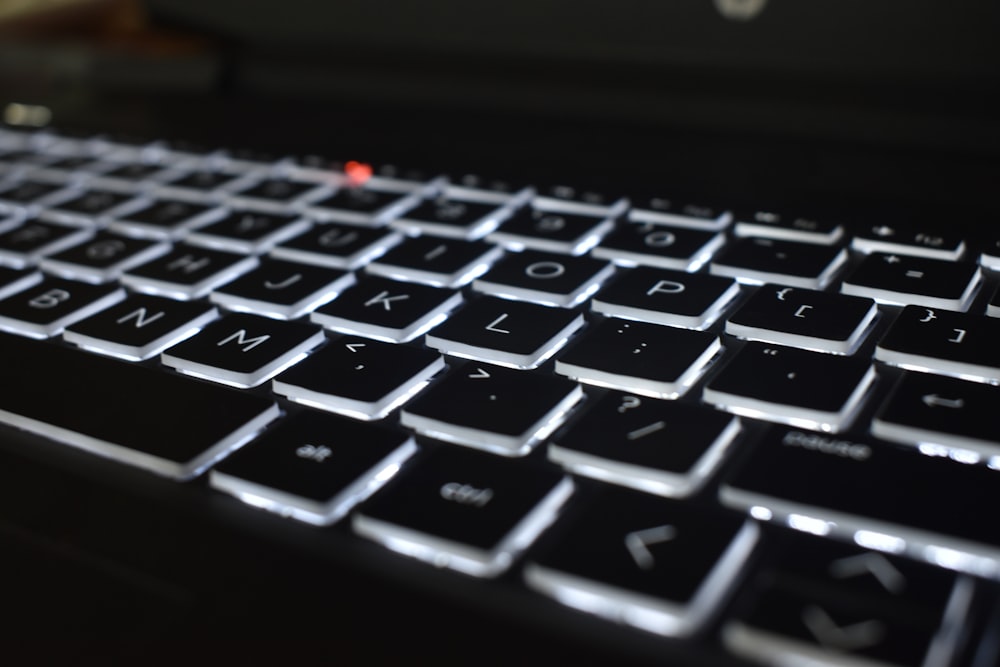 black and white computer keyboard