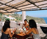 Guests enjoying their meals on the terrace.
