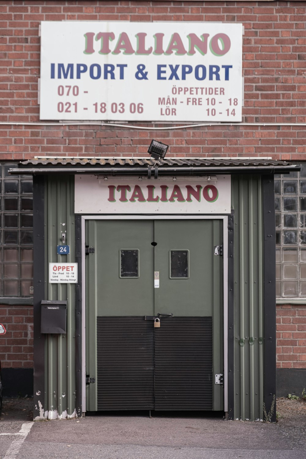 white and red store signage