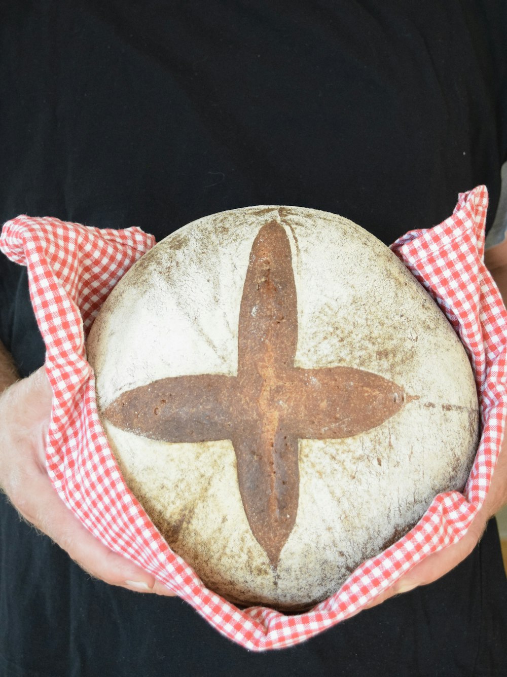 pink and white star print round pillow