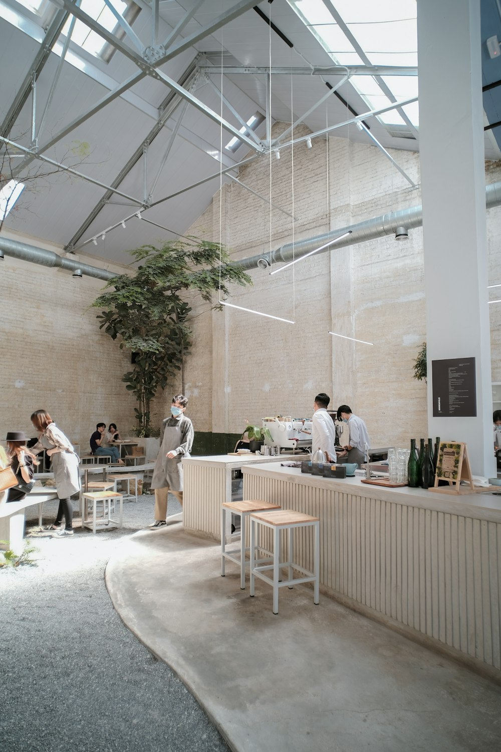 people sitting on white chairs