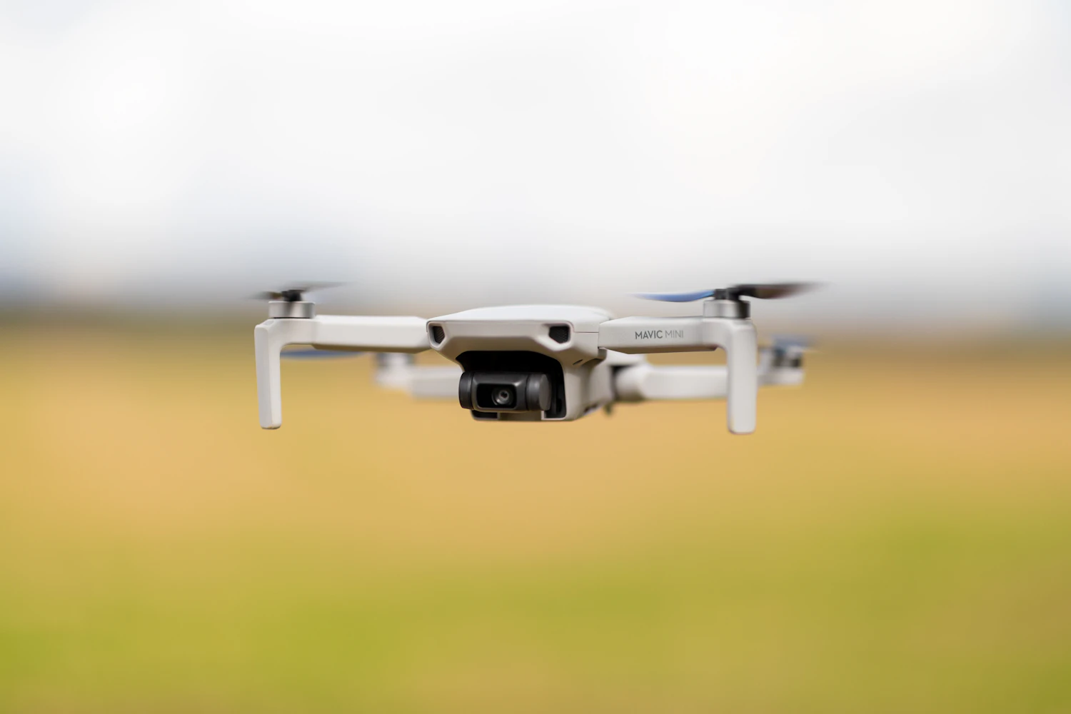 Compact camera drone in flight
