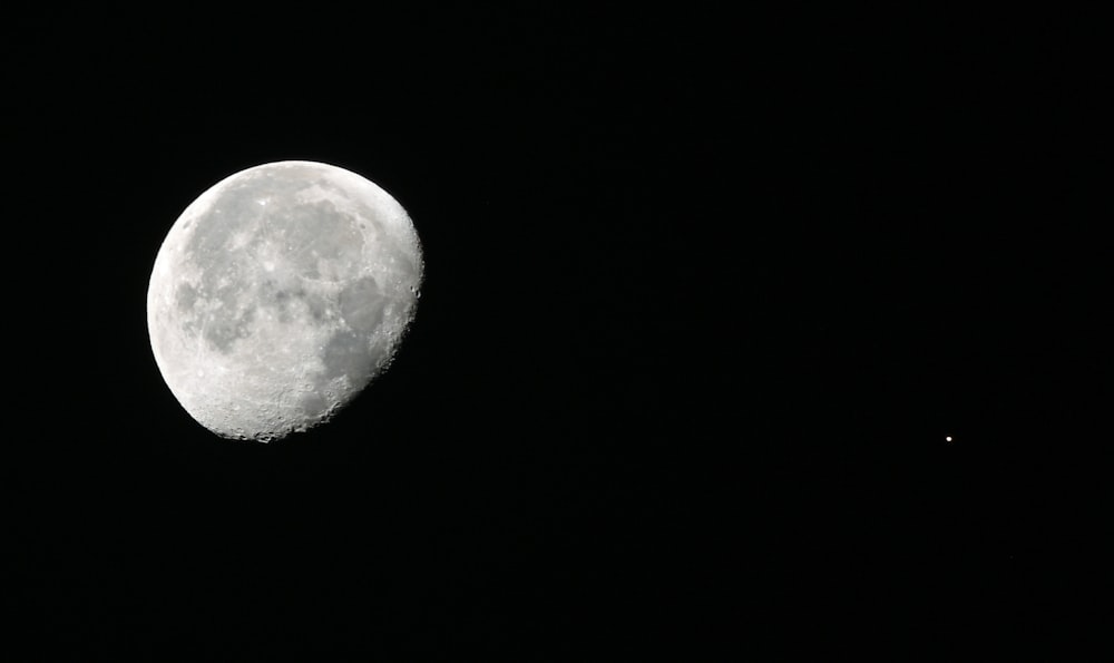 full moon in dark night sky