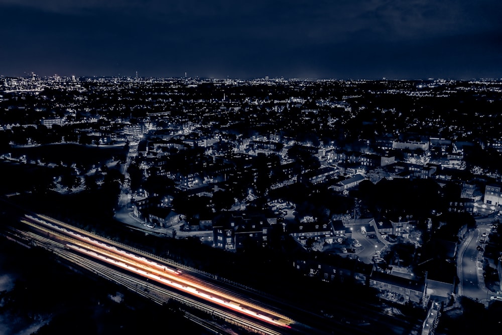 city lights during night time