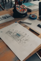 Skitse til opstartsmøde sammen med arkitekten