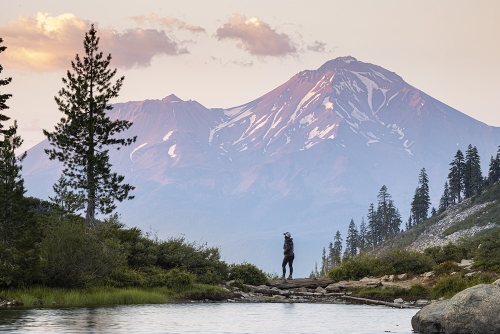 person standing on rock near body of water during daytime