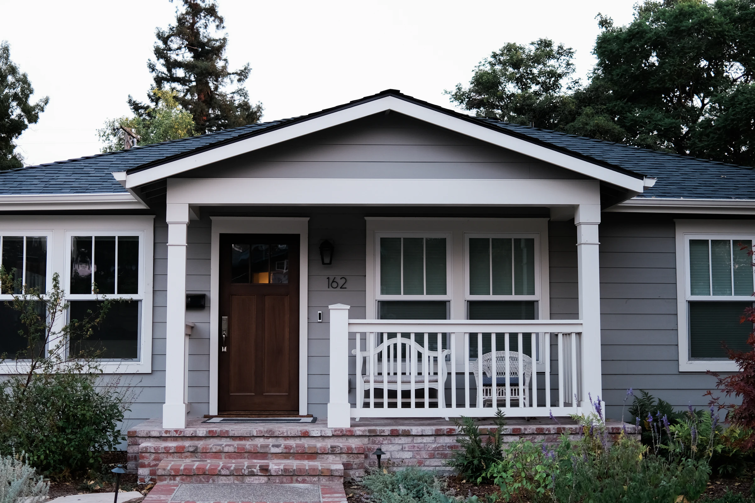 A new home with a landscaped front yard