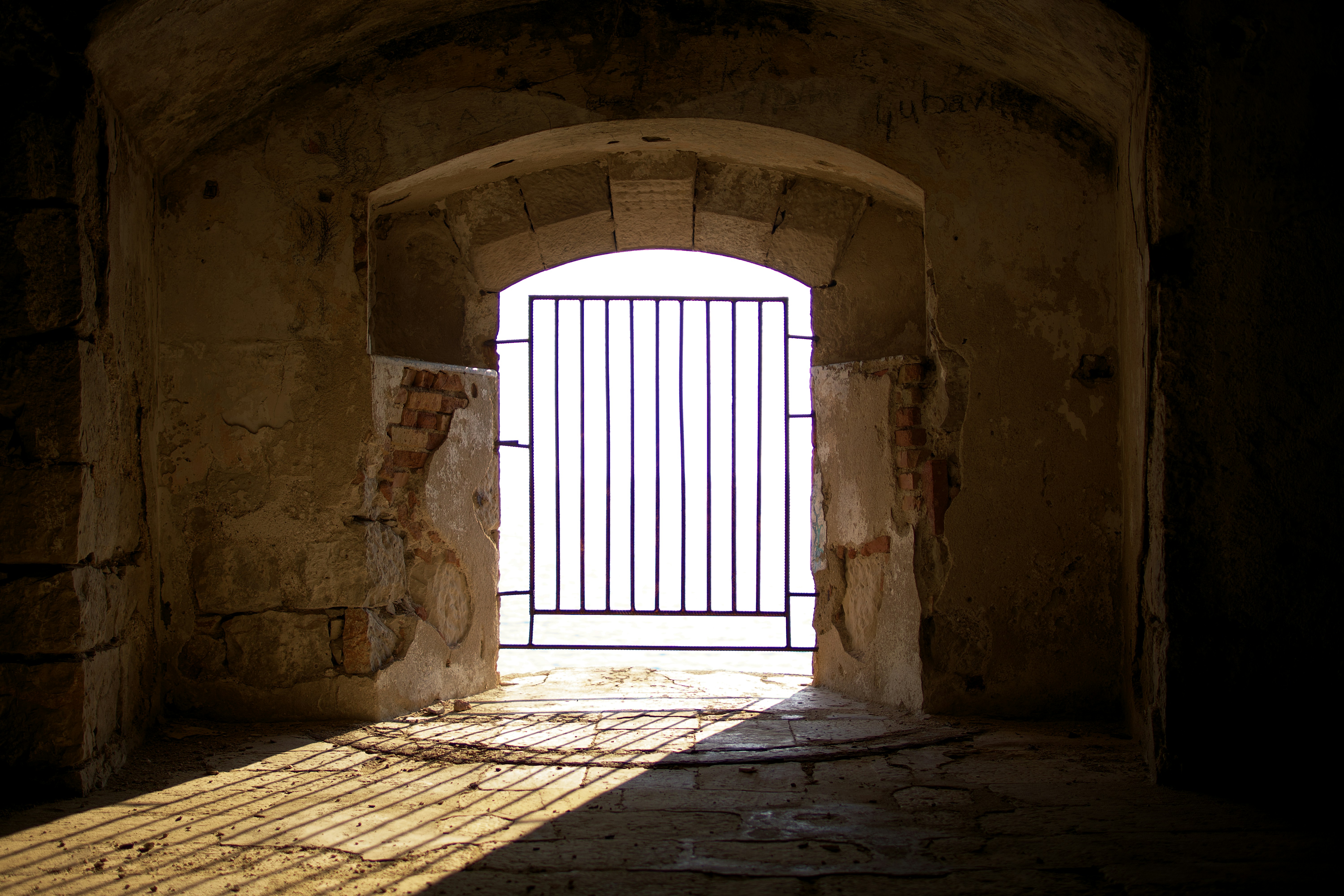 brown brick wall with white wooden window, Arza Fortress 