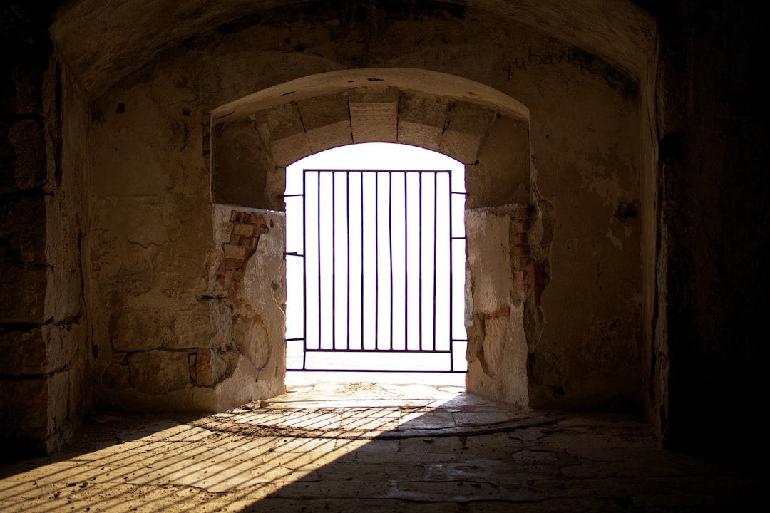 brown brick wall with white wooden window, Arza Fortress
