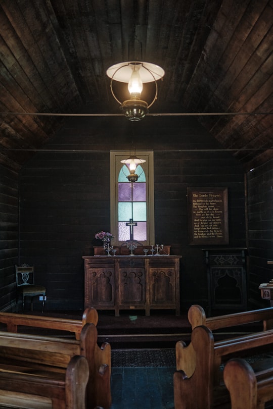 brown wooden table and chairs in Australiana Pioneer Village Australia