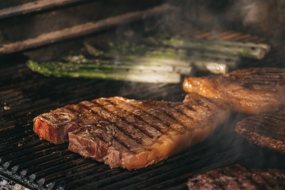 grilled meat on charcoal grill