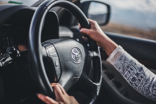 person holding black mercedes benz steering wheel in Knysna South Africa